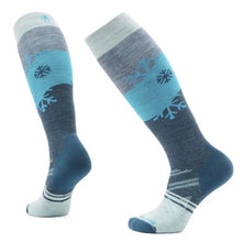 Load image into Gallery viewer, SMARTWOOL SKI FULL CUSHION SNOWPOCALYPSE PATTERN OTC WOMENS SOCKS