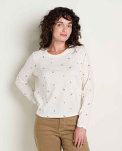 Load image into Gallery viewer, TOAD&CO RE-FORM LONG SLEEVE CREW SALT DITSY PRINT WOMENS TOP