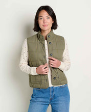 Load image into Gallery viewer, TOAD&CO MANZANA QUILTED VEST GREEN MOSS PATTERN WOMENS VEST