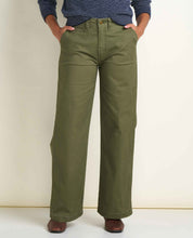 Load image into Gallery viewer, TOAD&CO EARTHWORKS WIDE LEG CHINO OLIVE WOMENS PANT