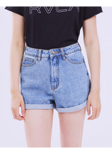 Load image into Gallery viewer, RVCA HI ROLLER HIGH RISE DENIM WOMENS SHORTS