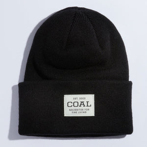 COAL THE UNIFORM RECYCLED KNIT CUFF BLACK BEANIE