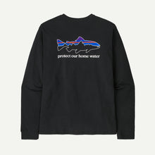 Load image into Gallery viewer, PATAGONIA L/S HOME WATER TROUT RESPONSIBILI-TEE BLACK MENS SHIRT
