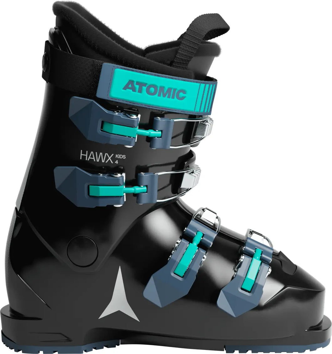 ATOMIC HAWX KIDS 4 BLACK/TEAL 2026 JUNIOR SKI BOOTS