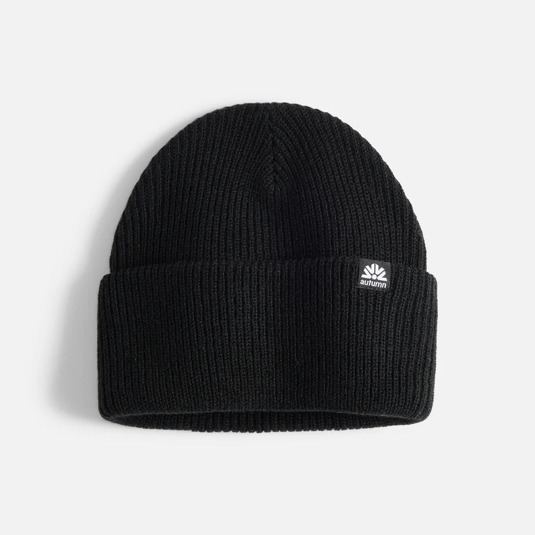 AUTUMN SIMPLE SOLID BLACK BEANIE