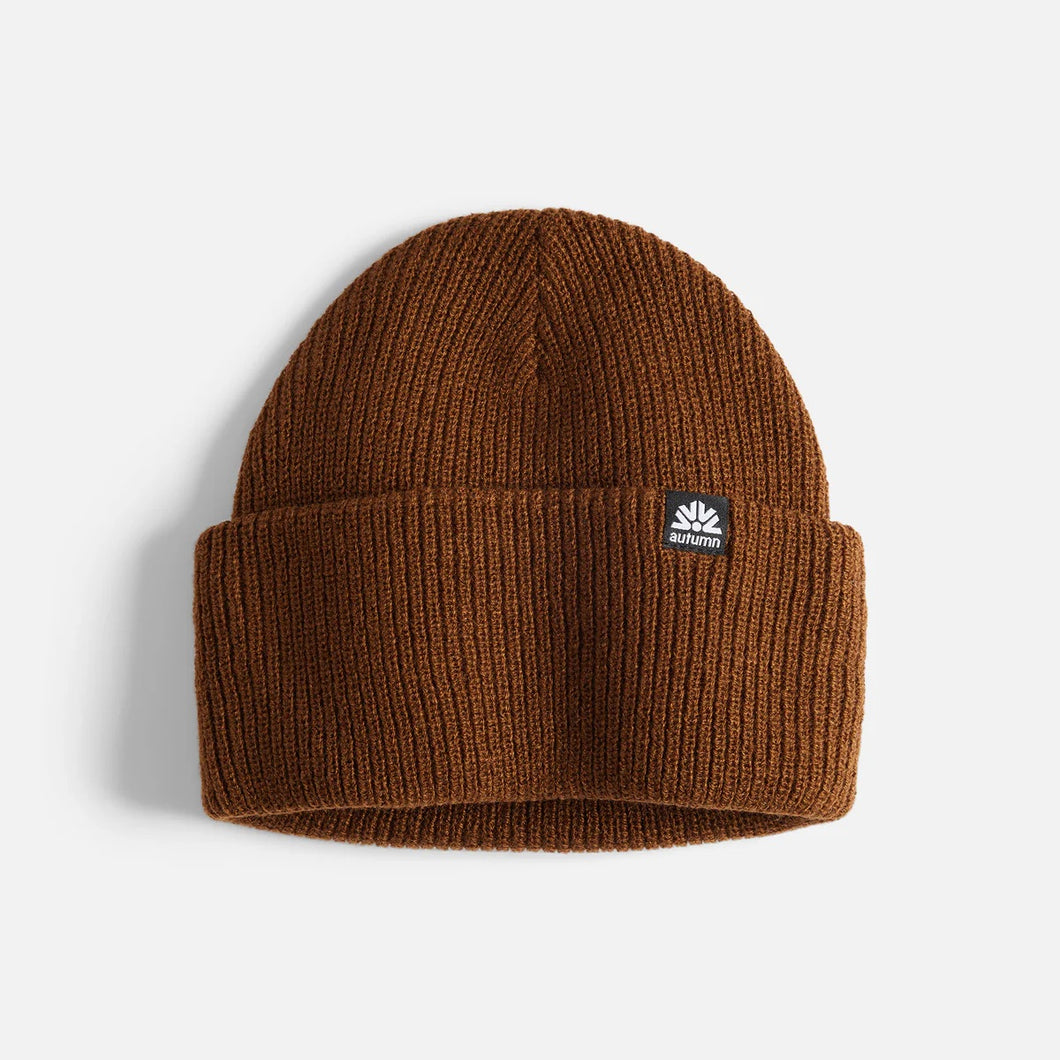AUTUMN SIMPLE SOLID BROWN BEANIE
