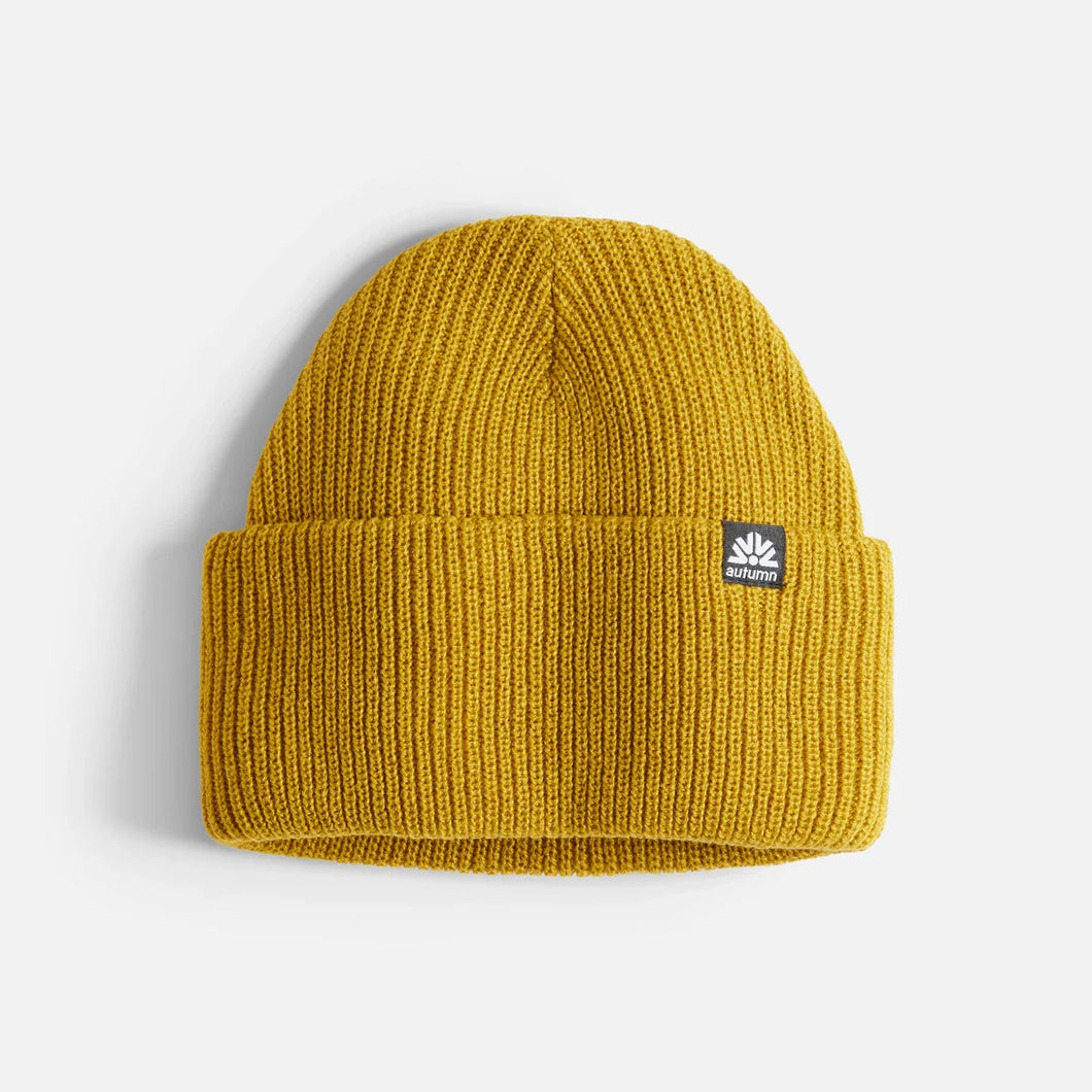 AUTUMN SIMPLE SOLID OLIVE OCHRE BEANIE