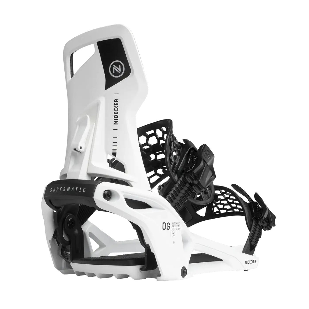 NIDECKER OG SUPERMATIC WHITE MENS SNOWBOARD BINDINGS