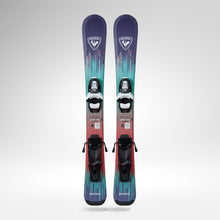Load image into Gallery viewer, ROSSIGNOL SENDER KID SKIS + TEAM 4 GW PRE DRILL BINDING JUNIOR SKI PACKAGE
