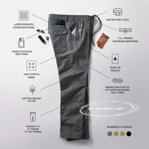 ROARK LAYOVER PRO TRAVELER PANT CHARCOAL MENS PANT