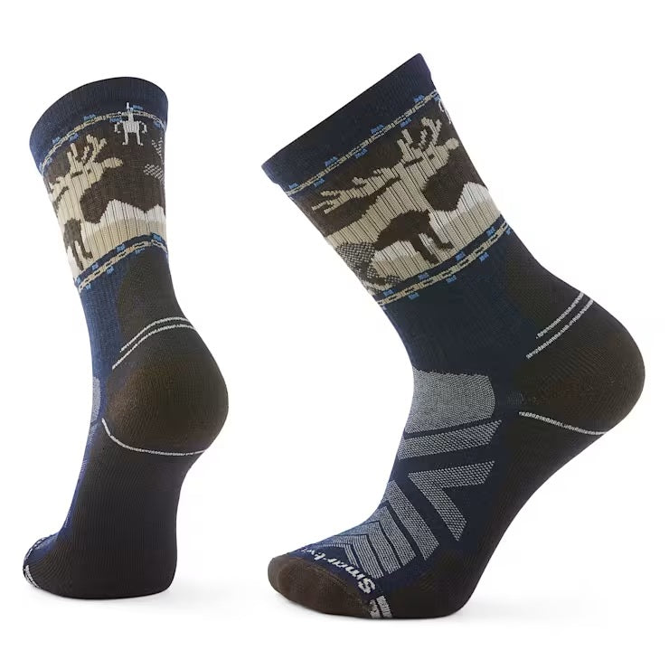 SMARTWOOL HIKE LIGHT CUSHION MOUNTAIN MOOSE CREW UNISEX SOCKS