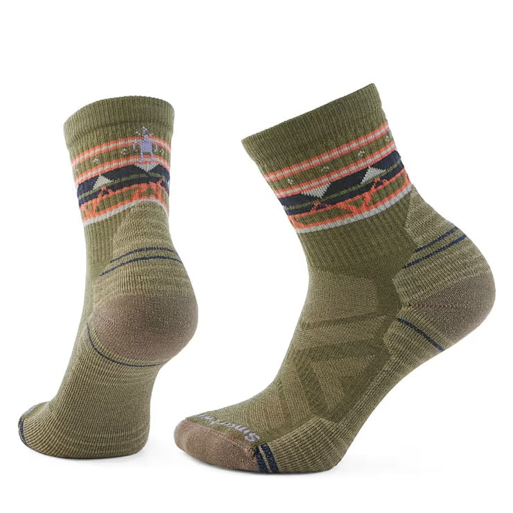 SMARTWOOL WOMENS HIKE ZIG ZAG VALLEY LIGHT CUSHION MID CREW SOCKS