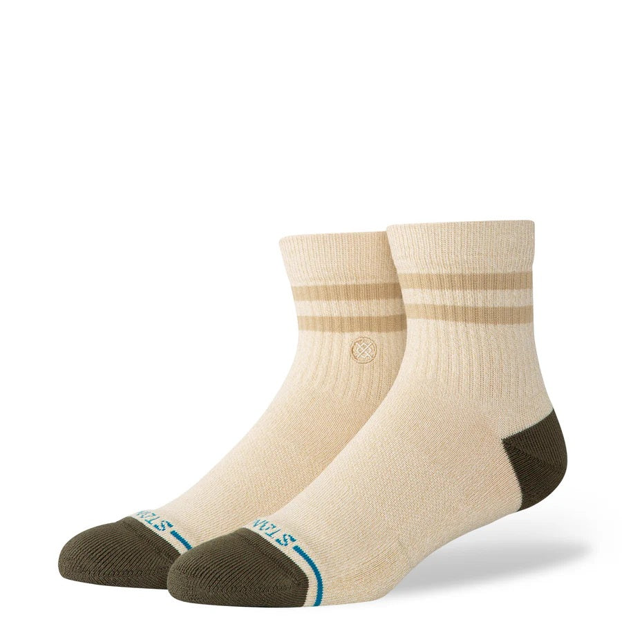 STANCE MARLED STRIPE IVORY QUARTER SOCKS