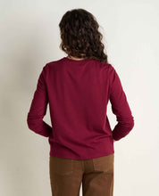 Load image into Gallery viewer, TOAD&amp;CO RE-FORM LONG SLEEVE CREW BURGUNDY WOMENS TOP
