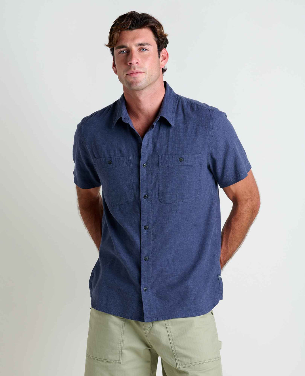 TOAD&CO TAJ HEMP SHORT SLEEVE BUTTON DOWN MENS SHIRT