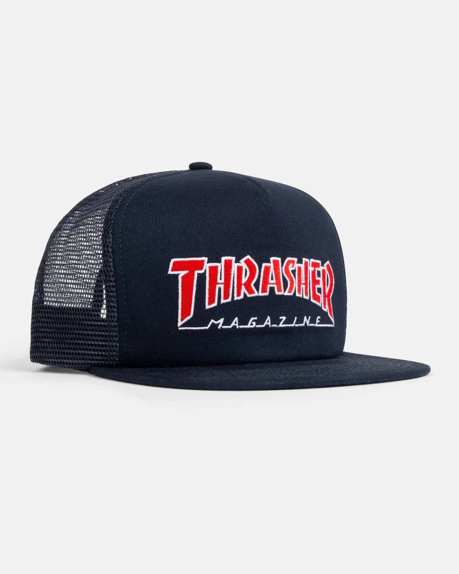 THRASHER EMBROIDERED OUTLINED MESH HAT