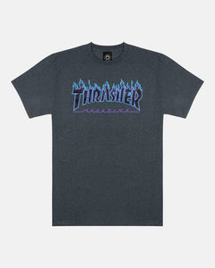 THRASHER FLAME LOGO DARK HEATHER MENS T-SHIRT