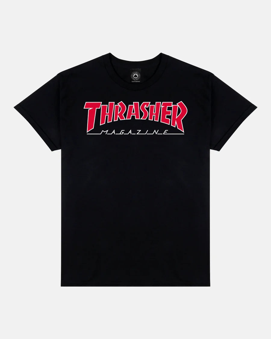 THRASHER OUTLINED BLACK MENS T-SHIRT