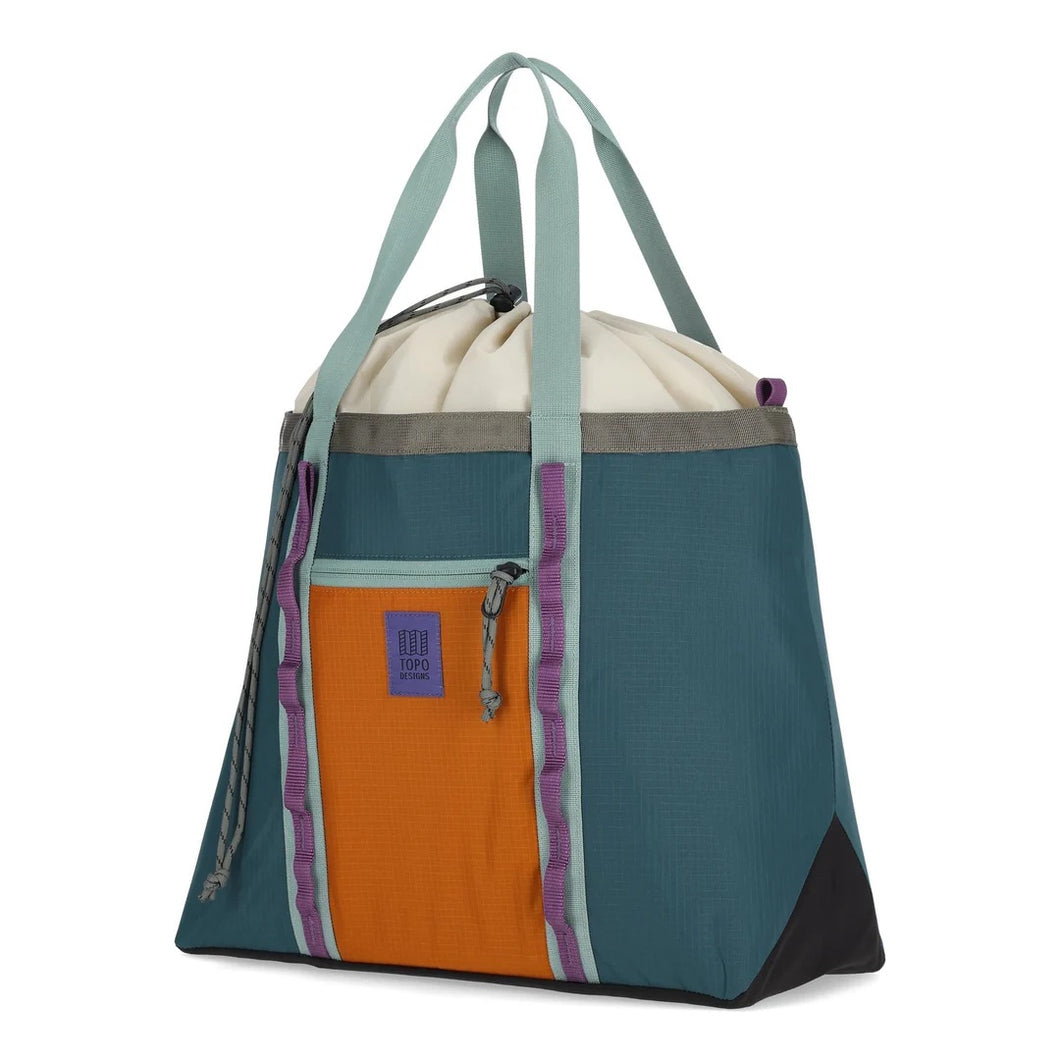 TOPO DESIGNS MOUNTAIN UTILITY TOTE PONE BLUE/SPICE