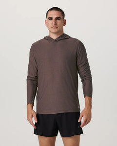 VUORI STRATO TECH HOODIE HUCKLEBERRY HEATHER MENS HOODIE