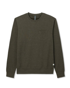 VUORI JEFFREYS CREW 2.0 OLIVE HEATHER MENS SWEATSHIRT