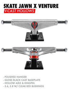 VENTURE X SKATEJAWN V-CAST HOLLOW SKATEBOARD TRUCK