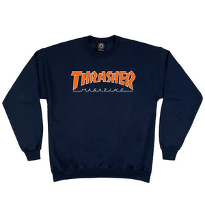 THRASHER OUTLINED CREWNECK NAVY MENS SWEATSHIRT