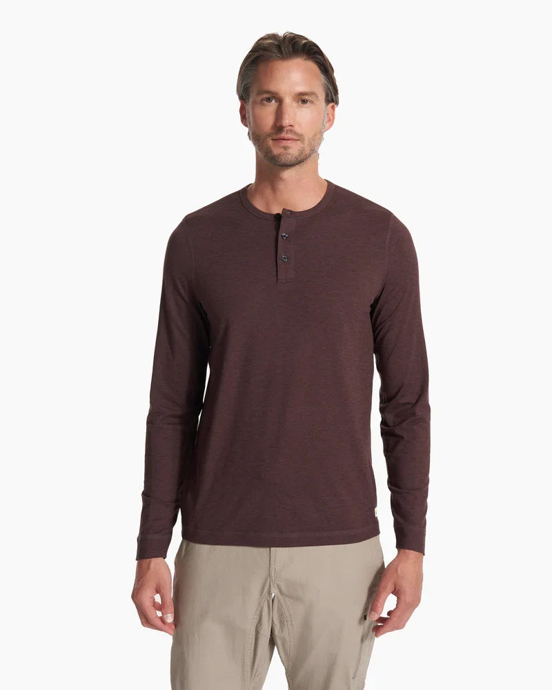 VUORI EASE PERFORMANCE HENLEY LONG SLEEVE MENS SHIRT